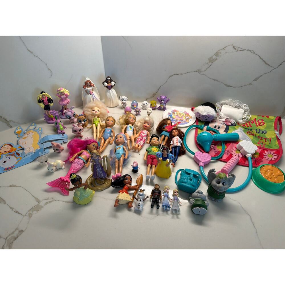 HUGE Assortment Girl Action Figures Disney Princess Frozen Barbie Cake Toppers